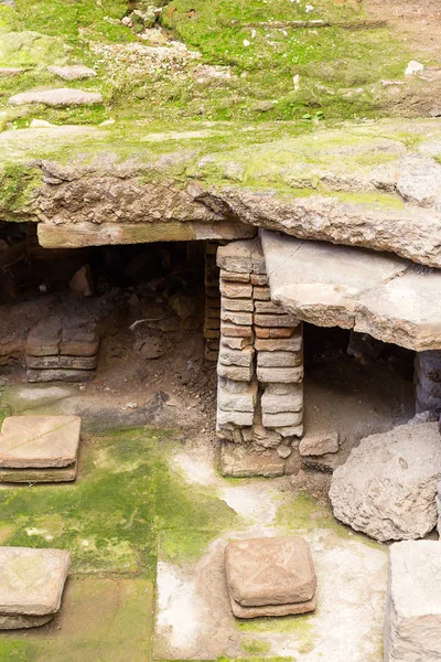 Detalle Del Hipocaust Antiguo Baño Central Pompeya Italia Europa — Foto de Stock