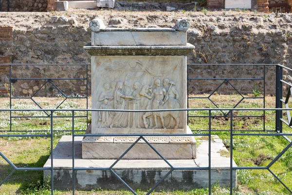 Oude Opofferende Altaar Pompeii Italië Europa — Stockfoto
