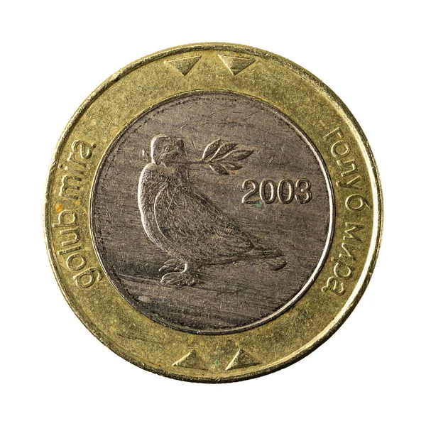 Bosnien Och Hercegovina Konvertibla Mark Mynt 2003 Omvänd Isolerad Vit — Stockfoto