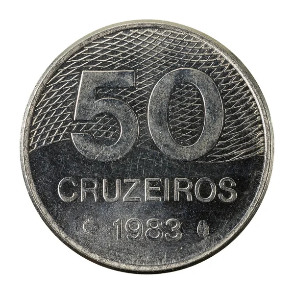 Brazil Cruzeiro Érme 1983 Előlapon Elszigetelt Fehér Background — Stock Fotó