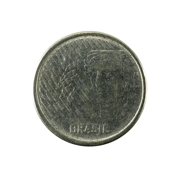 Moneda Centavo Brasileña 1996 Inversa Aislada Sobre Fondo Blanco —  Fotos de Stock
