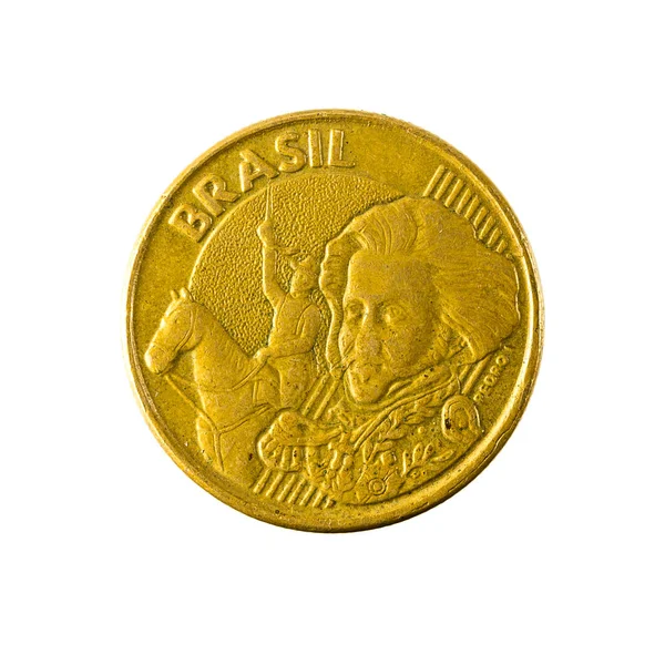 Braziliaanse Centavo Munt 2006 Omgekeerde Geïsoleerd Witte Achtergrond — Stockfoto