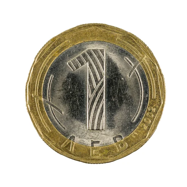 Una Moneda Lew Bulgara 2002 Aislada Sobre Fondo Blanco —  Fotos de Stock