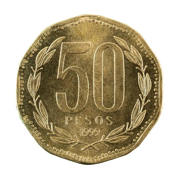 Chilean Peso Coin 1999 Obverse Isolated White Background — Stock Photo, Image