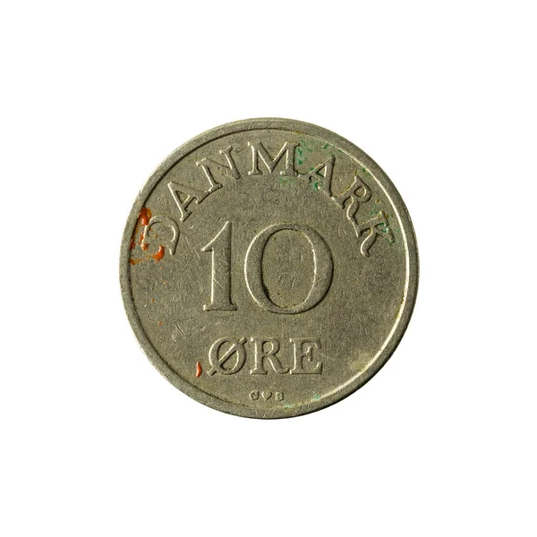 Dänische Oere Münze 1958 Vorderseite Isoliert Auf Weißem Hintergrund — Stockfoto