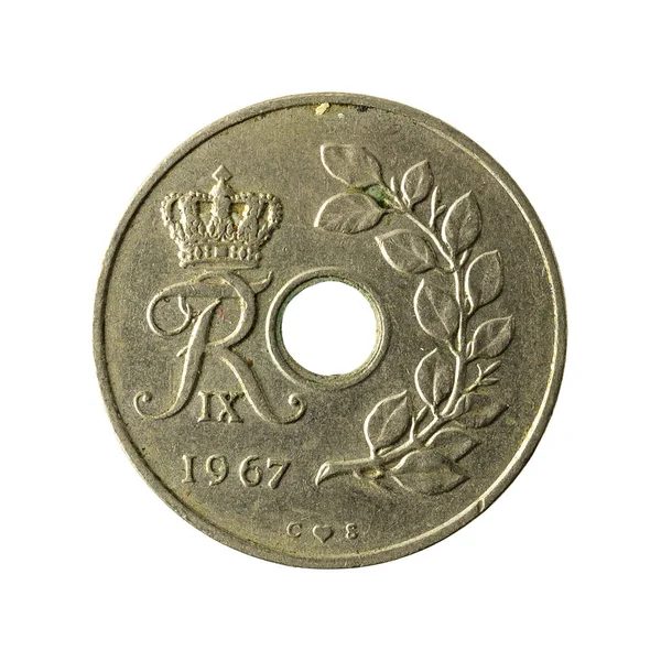 白い背景に分離された デンマーク Oere コイン 1967 リバース — ストック写真