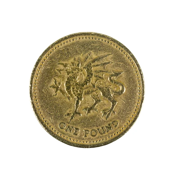 Una Moneda Libra Británica 2000 Aislada Sobre Fondo Blanco —  Fotos de Stock