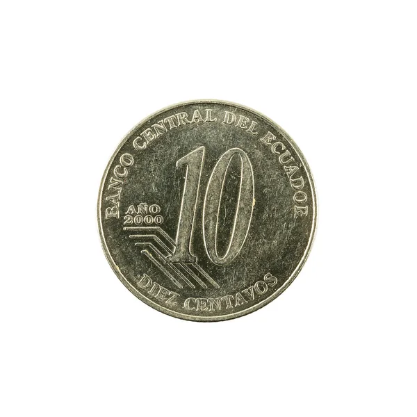 Ecuadorian Centavo Coin 2000 Obverse Isolated White Background — Stock Photo, Image