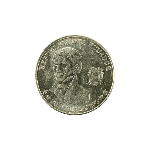 Ecuadoraanse Centavo Munt 2000 Omgekeerde Geïsoleerd Witte Achtergrond — Stockfoto