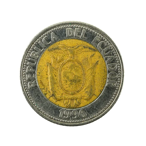 1000 Ecuadorian Sucre Coin 1996 Reverse Isolated White Background — Stock Photo, Image