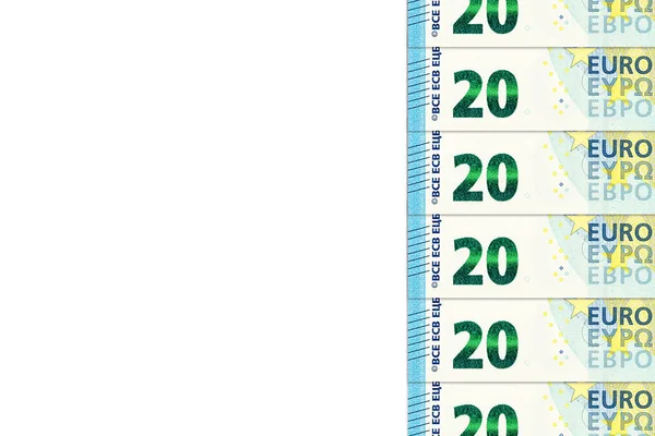 Fila Billetes Banco Euros — Foto de Stock