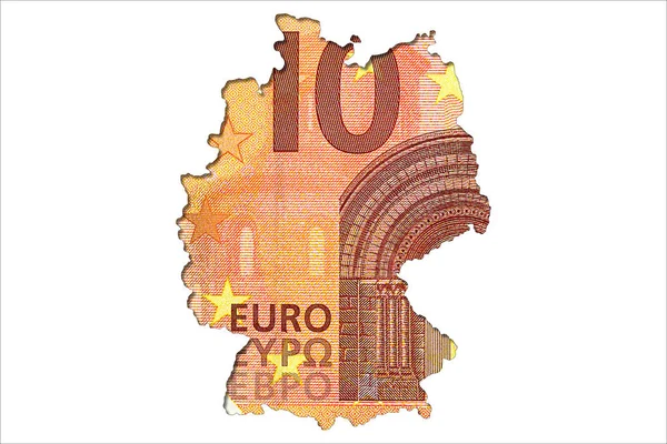 Euro Anverso Billete Banco Forma Alemania — Foto de Stock