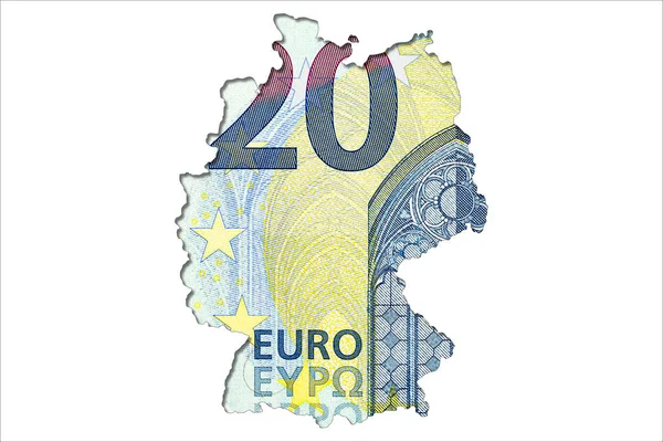 Euro Anverso Billete Banco Forma Alemania — Foto de Stock
