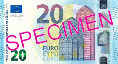20 euro banknot tam kare yüz