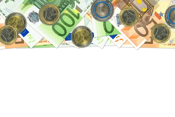 Около 100 Евро Банкноты Монеты — стоковое фото
