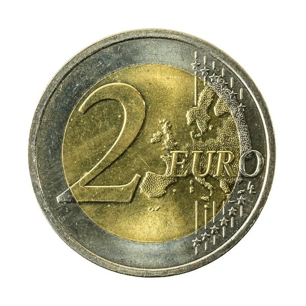 Euro Moneda Anverso Aislado Sobre Fondo Blanco — Foto de Stock