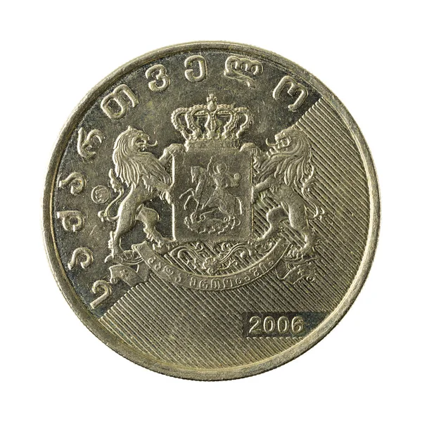 Georgische Lari Coin 2006 Omgekeerde Geïsoleerd Witte Achtergrond — Stockfoto