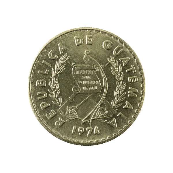 Guatemalan Centavo Coin 1974 Reverse Isolated White Background — Stock Photo, Image