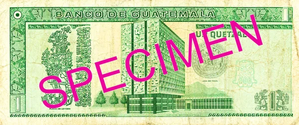 Guatemalan Quetzal Bank Note Reverse — Stock Photo, Image