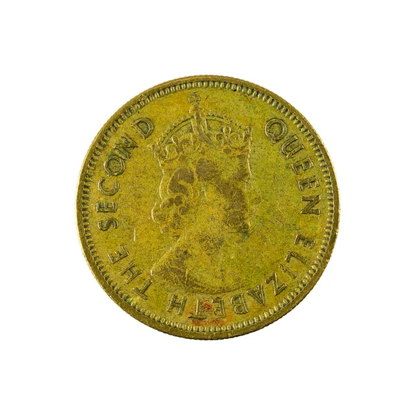 Moneda Hong Kong Cent 1974 Inversa Aislada Sobre Fondo Blanco — Foto de Stock