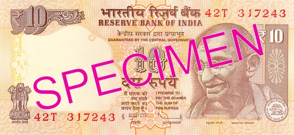 Rupia India Anverso Billete Banco — Foto de Stock