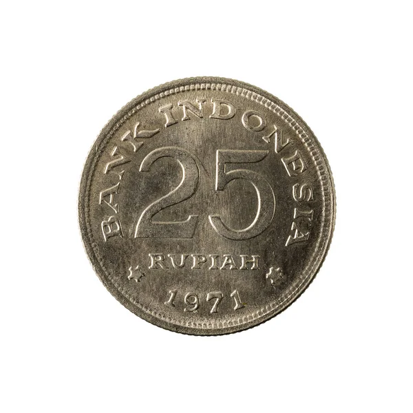 インドネシア ルピア 1971 表側の白い背景で隔離のコインします — ストック写真
