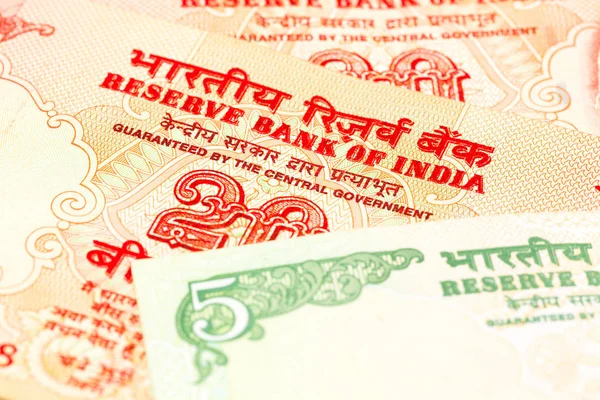 Rupia India Detalle Anverso Nota Bancaria — Foto de Stock