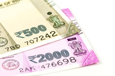 bazı yeni Hint Rupisi banka notları Close-up