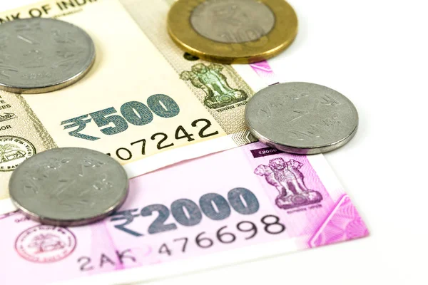 bazı yeni Hint Rupisi banka notları jetonlu Close-up
