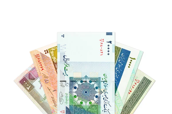Деякі Банкноти Іранського Ріалу Місцем Копіювання — стокове фото