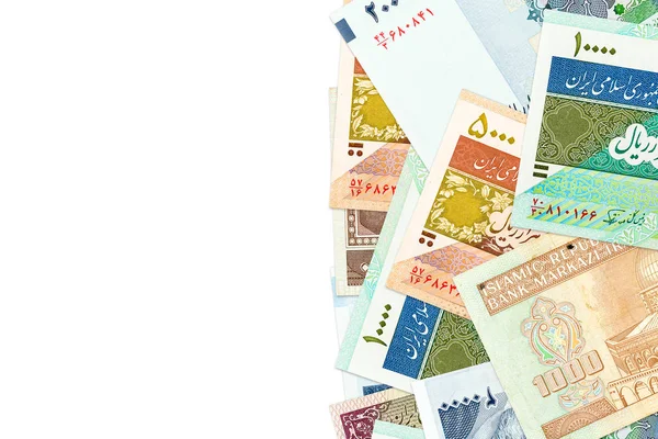 Algunos Billetes Banco Riales Iraníes Con Espacio Para Copias —  Fotos de Stock
