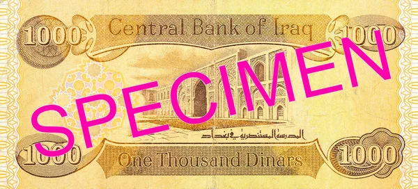1000 Irak Dinarı Banknot Ters — Stok fotoğraf