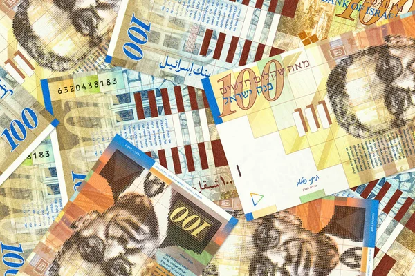 一些以色列100新谢克尔银行纸币 — 图库照片