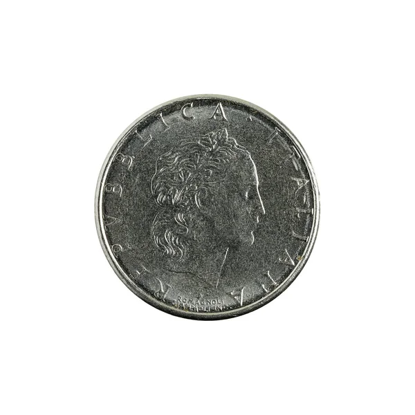 Włoskiego Lira Moneta Białym Tle 1994 — Zdjęcie stockowe