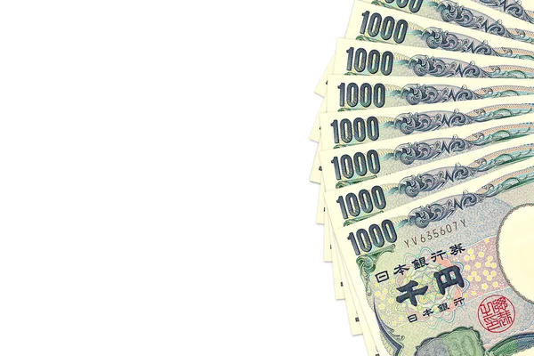 Quelques Billets Banque Japonais Yen Isolés Sur Fond Blanc — Photo