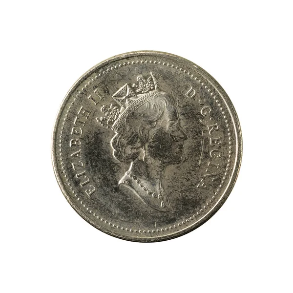 5加元硬币 1998 反向隔绝在白色背景上 — 图库照片