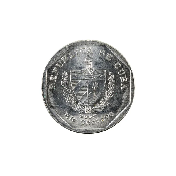 Cuban Centavo Coin 2005 Reverse Isolated White Background — Stock Photo, Image