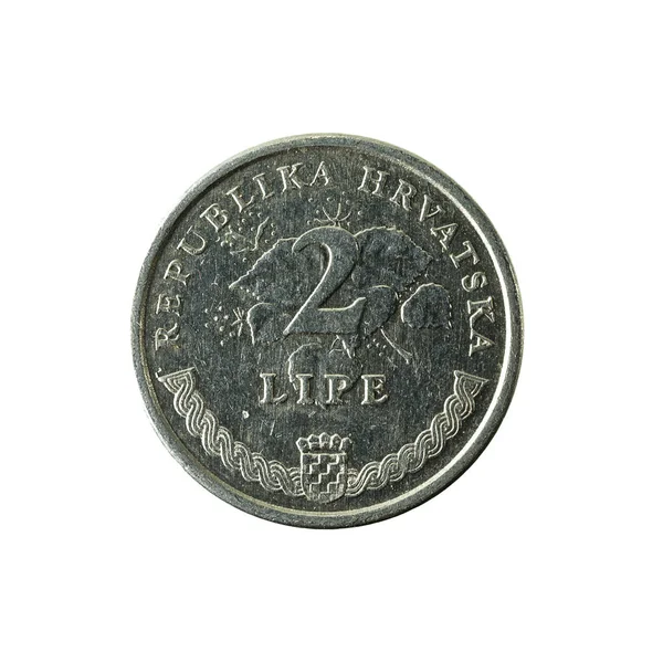 Kroatische Lipa Munt 1997 Voorzijde Geïsoleerd Witte Achtergrond — Stockfoto