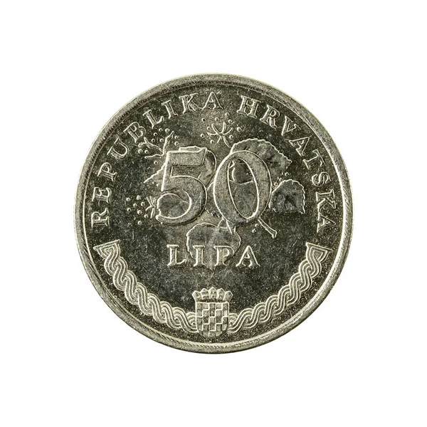 Moneda Lipa Croata 2011 Anverso Aislado Sobre Fondo Blanco — Foto de Stock