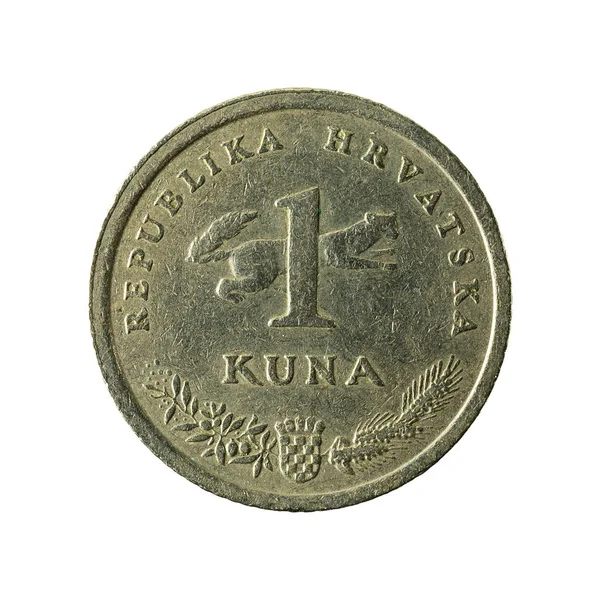 Moneda Kuna Croata 1997 Anverso Aislado Sobre Fondo Blanco — Foto de Stock