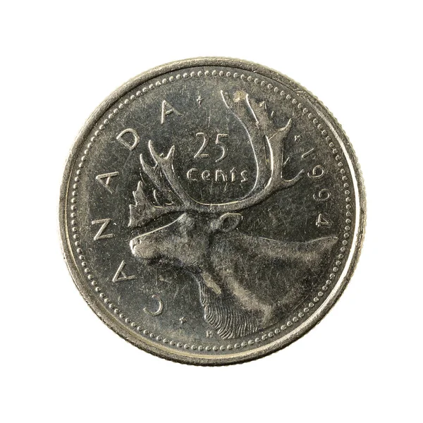 Kanadensiska Cent Myntet 1994 Åtsidan Isolerad Vit Bakgrund — Stockfoto