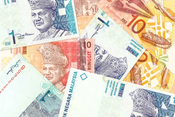 Unos Billetes Banco Malayos Ringgit — Foto de Stock