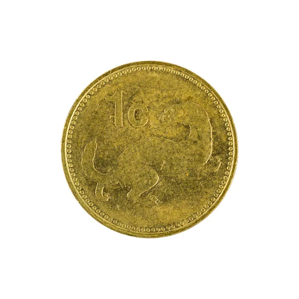 一个马耳他美分硬币 1998 被隔绝在白色背景上 — 图库照片