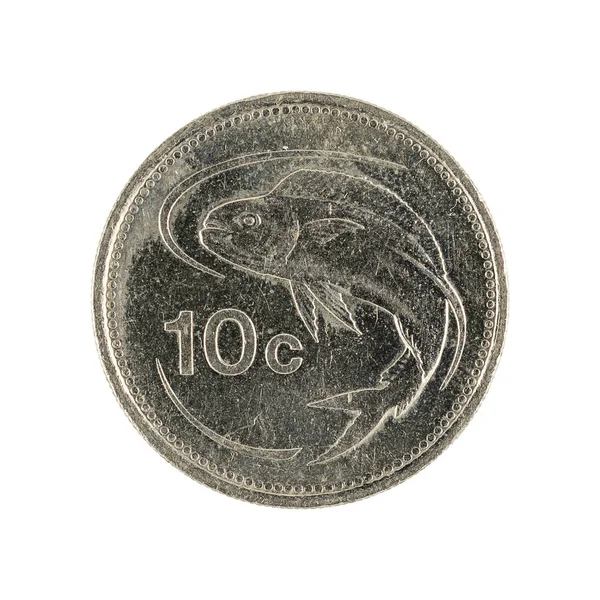 Het Maltees Munt Van Cent 1991 Geïsoleerd Witte Achtergrond — Stockfoto