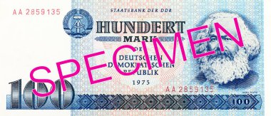 tarihi 100 Doğu Alman markı banknot (1975)