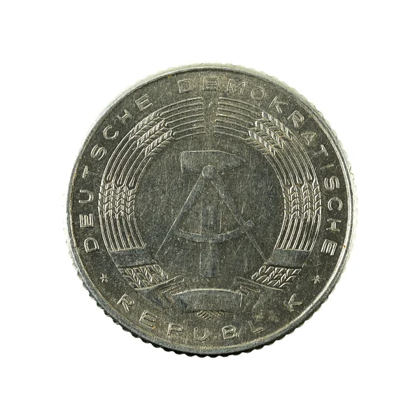 历史上的50东德芬尼硬币 1972 反向孤立的白色背景 — 图库照片