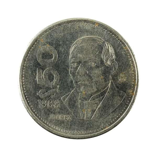 Мексиканських Песо Монета 1988 Лицьова Ізольована Білому Тлі — стокове фото