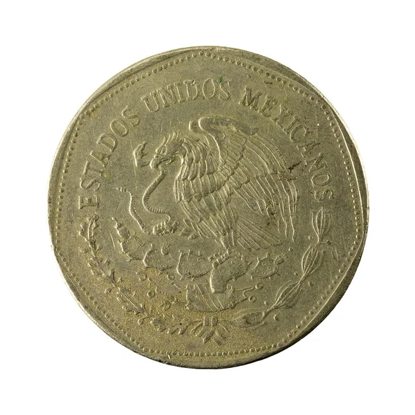 Мексиканське Песо Монети 1980 Реверс Ізольовані Білому Тлі — стокове фото