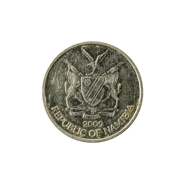 Namibische Cent Munt 2009 Omgekeerde Geïsoleerd Witte Achtergrond — Stockfoto