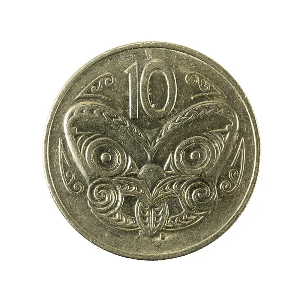 Nya Zeeland Cent Mynt 1987 Omvänd Isolerad Vit Bakgrund — Stockfoto